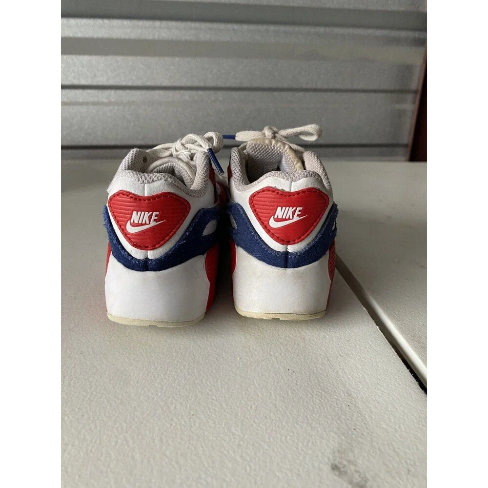 Nike Air Max 90 USA Youth 10C Red White Blue DA9022-100 Athletic Sneakers